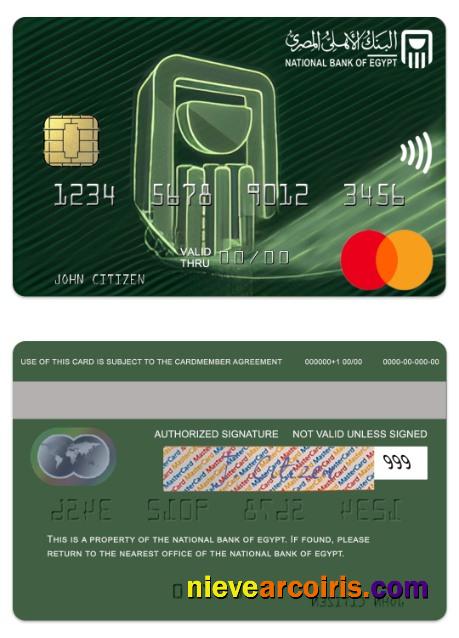 Egypt National Bank of Egypt standart mastercard